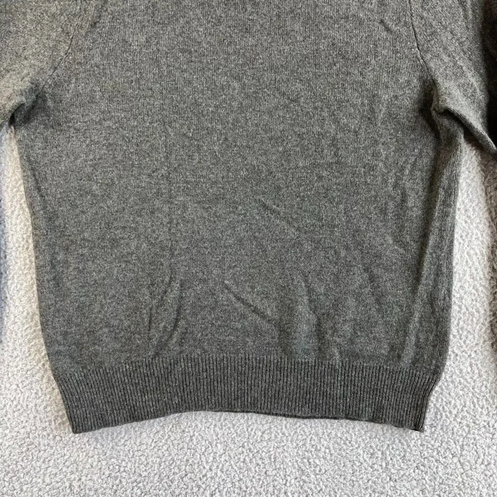 Ralph Lauren Polo Sweater Mens Large Gray Italian Yarn Lambs Wool V Neck READ‎